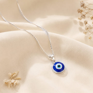 Silver Plated Evil Eye Necklace for Women | Luck & Spiritual Protection