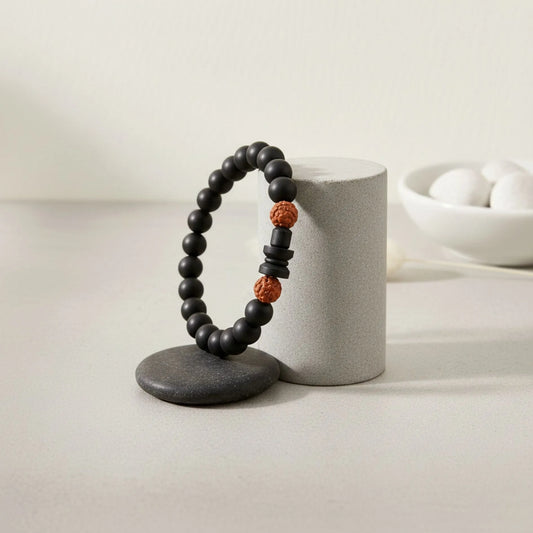 Shivling Karungali Rudraksha Bracelet (Govt. Certified) | Protection, Calmness & Divine Blessings