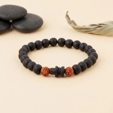 Shivling Karungali Rudraksha Bracelet (Govt. Certified) | Protection, Calmness & Divine Blessings